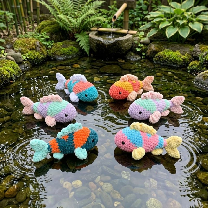 Koi Fish Crochet Pattern 🐟 No-Sew Amigurumi Plush (PDF Tutorial)