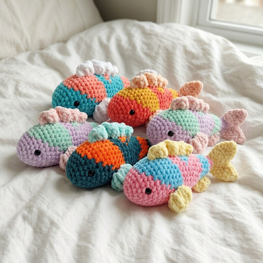Koi Fish Crochet Pattern 🐟 No-Sew Amigurumi Plush (PDF Tutorial)